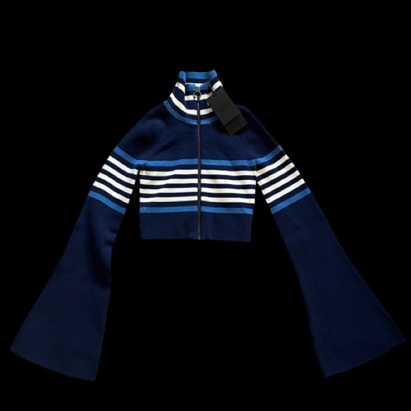 RARE Fenty Puma by Rihanna zip front turtleneck cropped sweater L - Picture 3 of 3